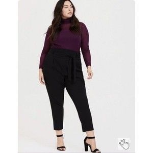 Torrid Black Tie Front Tapered Leg Pants Stretch Waist Women's Size 5X NWT's